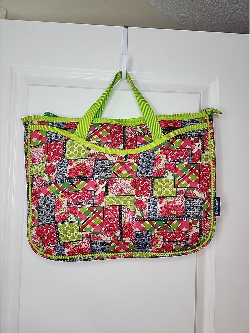 Lilly Pulitzer Padded Laptop Tote Bag Floral Pnk Floater Whimsical Chic MINT